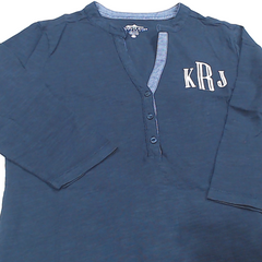 BLOOPER CLOTHING: Monogrammed Henley