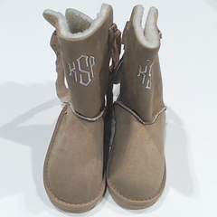 BLOOPER KIDS: Monogrammed Kids Sherpa Tie Booties
