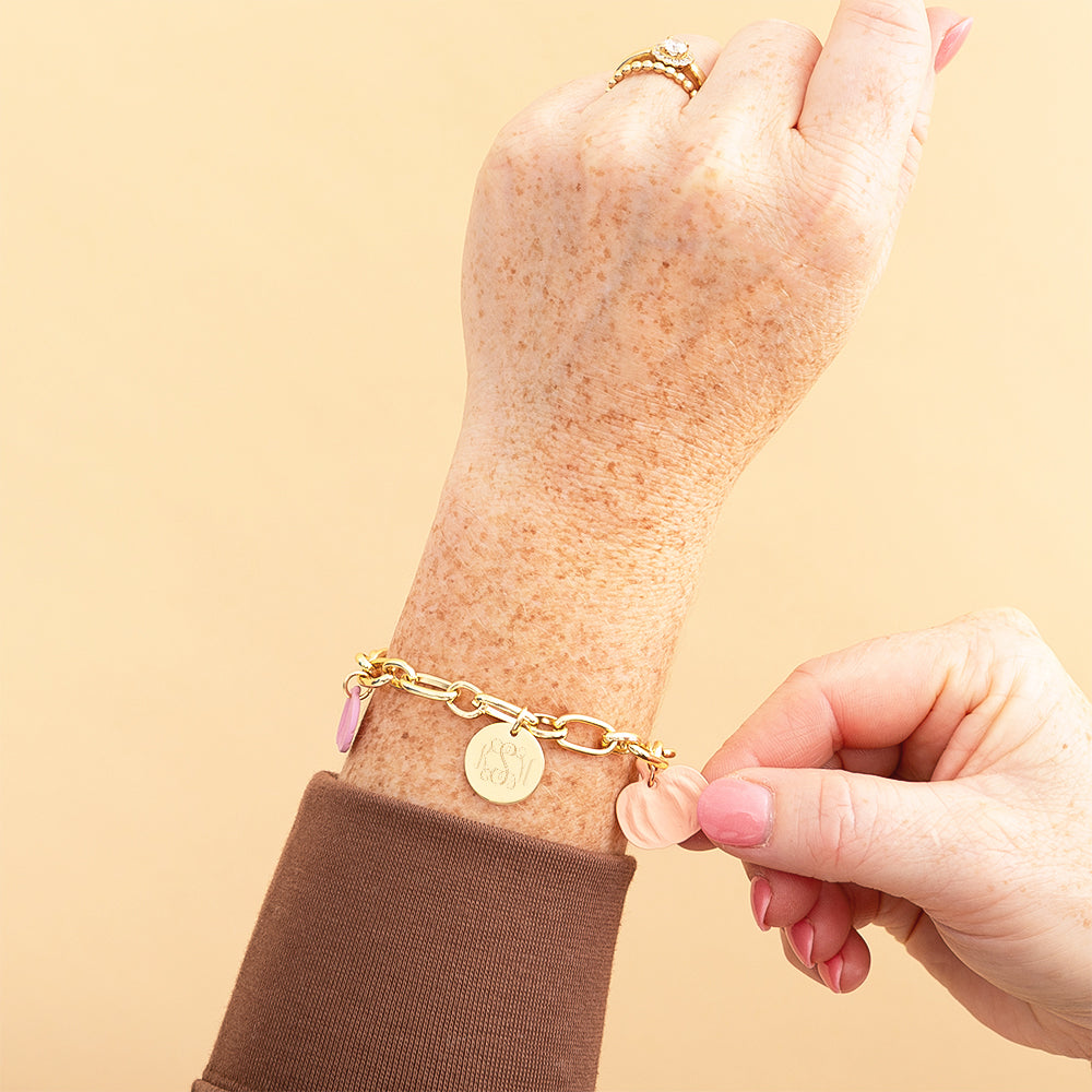 Fall charm bracelet on girl