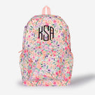 Monogrammed Kids Basic Backpack | Coral Floral
