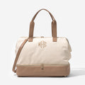 Monogrammed Canvas Weekender in Ivory