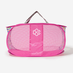 Monogrammed Pop Up Hamper in Watercolor Cheetah