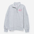 Delta Zeta Oversized Quarterzip | Heathered Gray