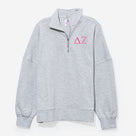 Delta Zeta Oversized Quarterzip | Heathered Gray