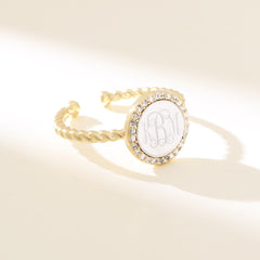 personalized adjustable ring in multi gold