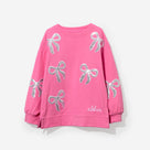 Monogrammed Kids Sequin Bow Sweatshirt | Hot Pink Bows