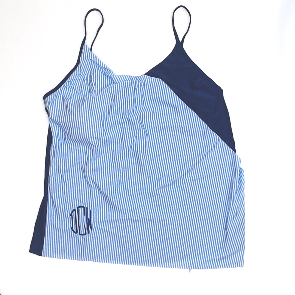 BLOOPER SWIM: Monogrammed Ruched Tankini