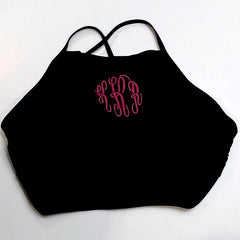 BLOOPER SWIM: Monogrammed High Neck Bikini Top