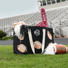 Monogrammed Football Extra Large Tote Bag | Black Football