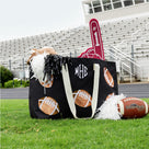 Monogrammed Football Extra Large Tote Bag | Black Football
