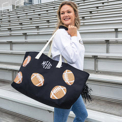 Football XL tote on girl