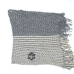 BLOOPER CLOTHING: Monogrammed Striped Chenille Poncho