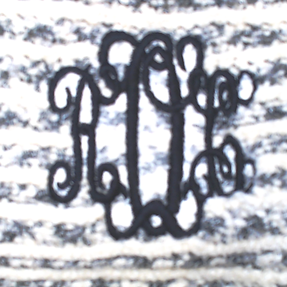 BLOOPER CLOTHING: Monogrammed Striped Chenille Poncho