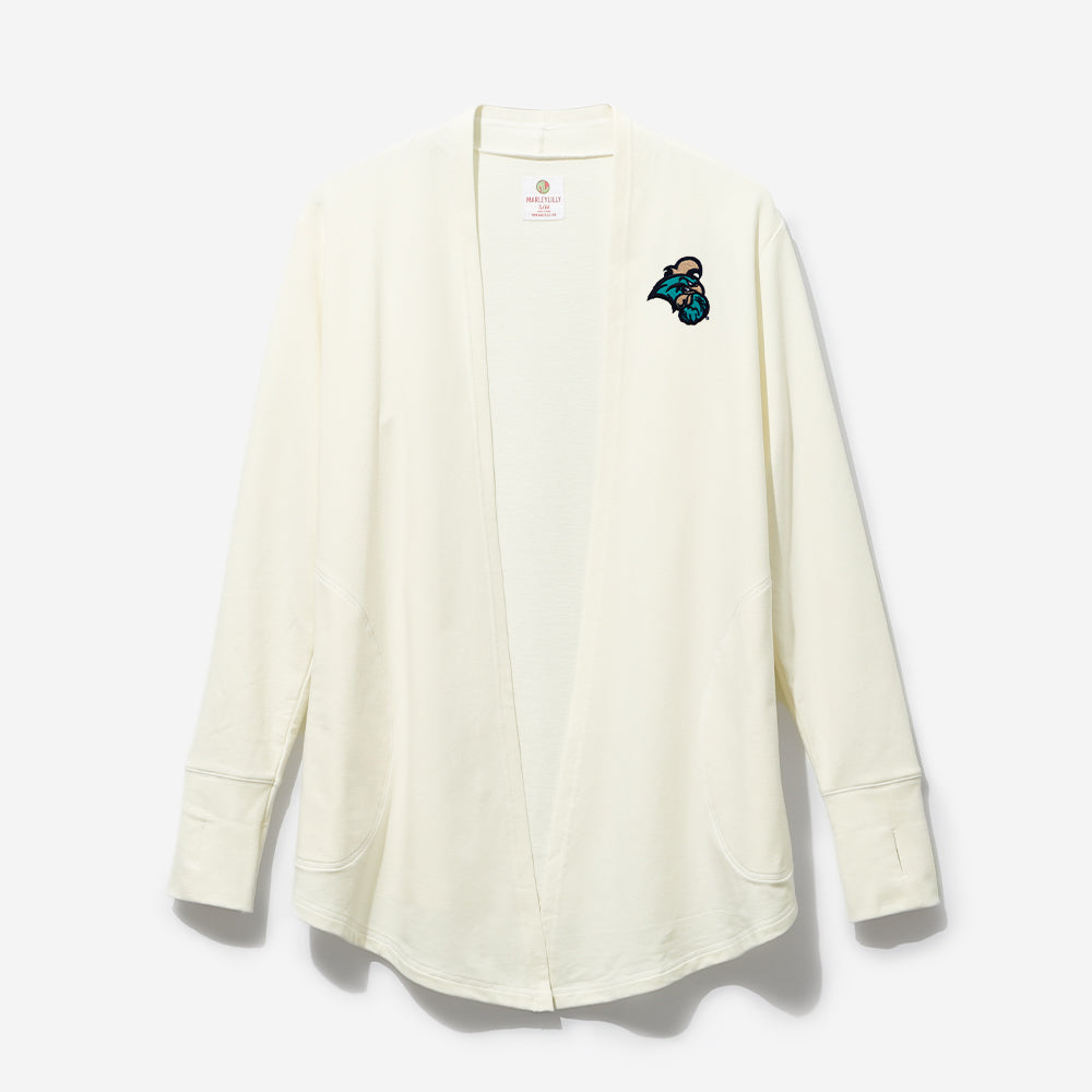 coastal carolina sweatshirt cardigan in ivory new