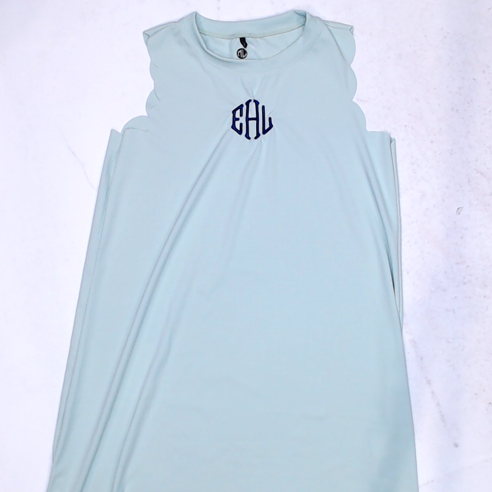 BLOOPER KIDS: Monogrammed Girls Scallop Dress