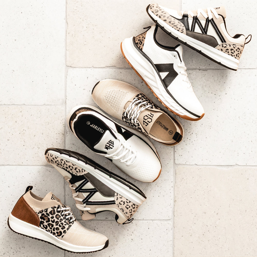 group shot leopard sneakers