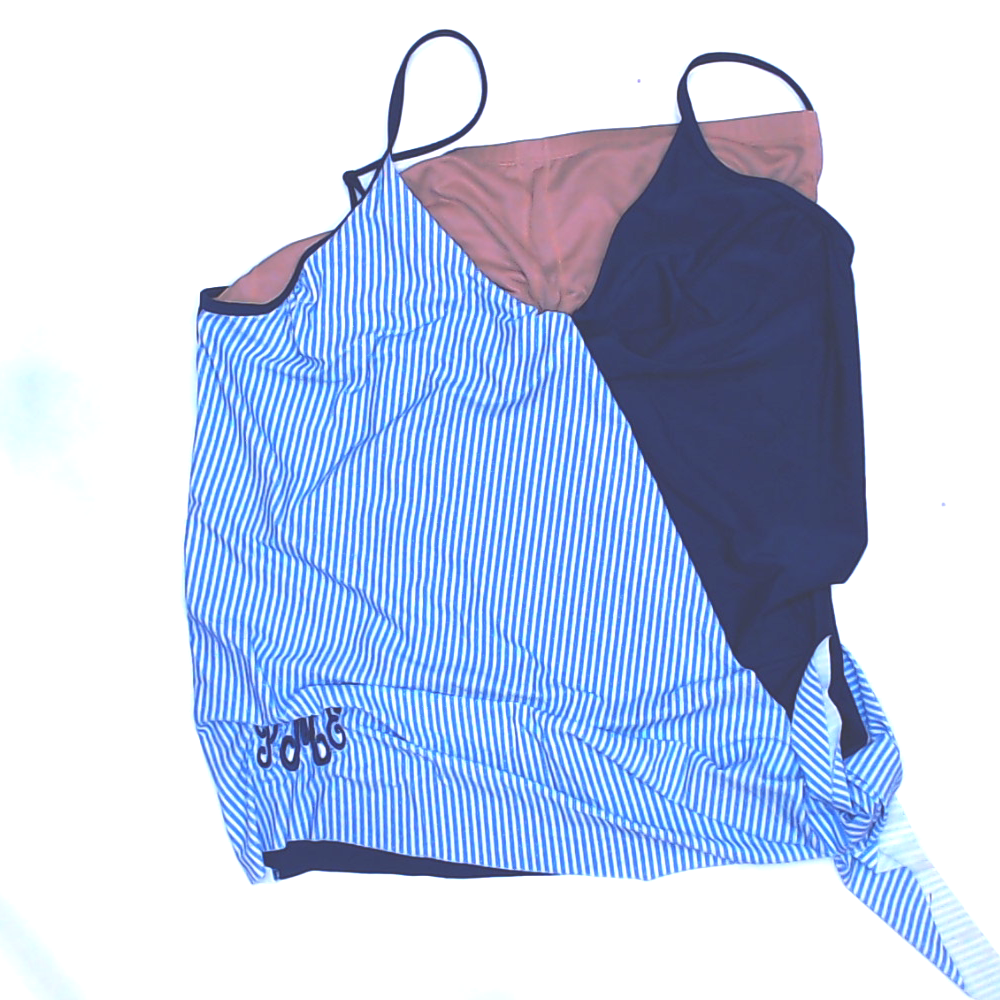 BLOOPER SWIM: Monogrammed Ruched Tankini