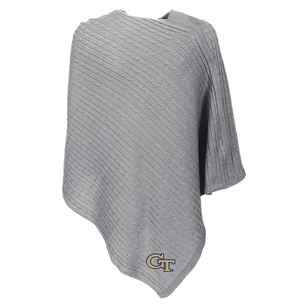 georgia tech poncho in gray