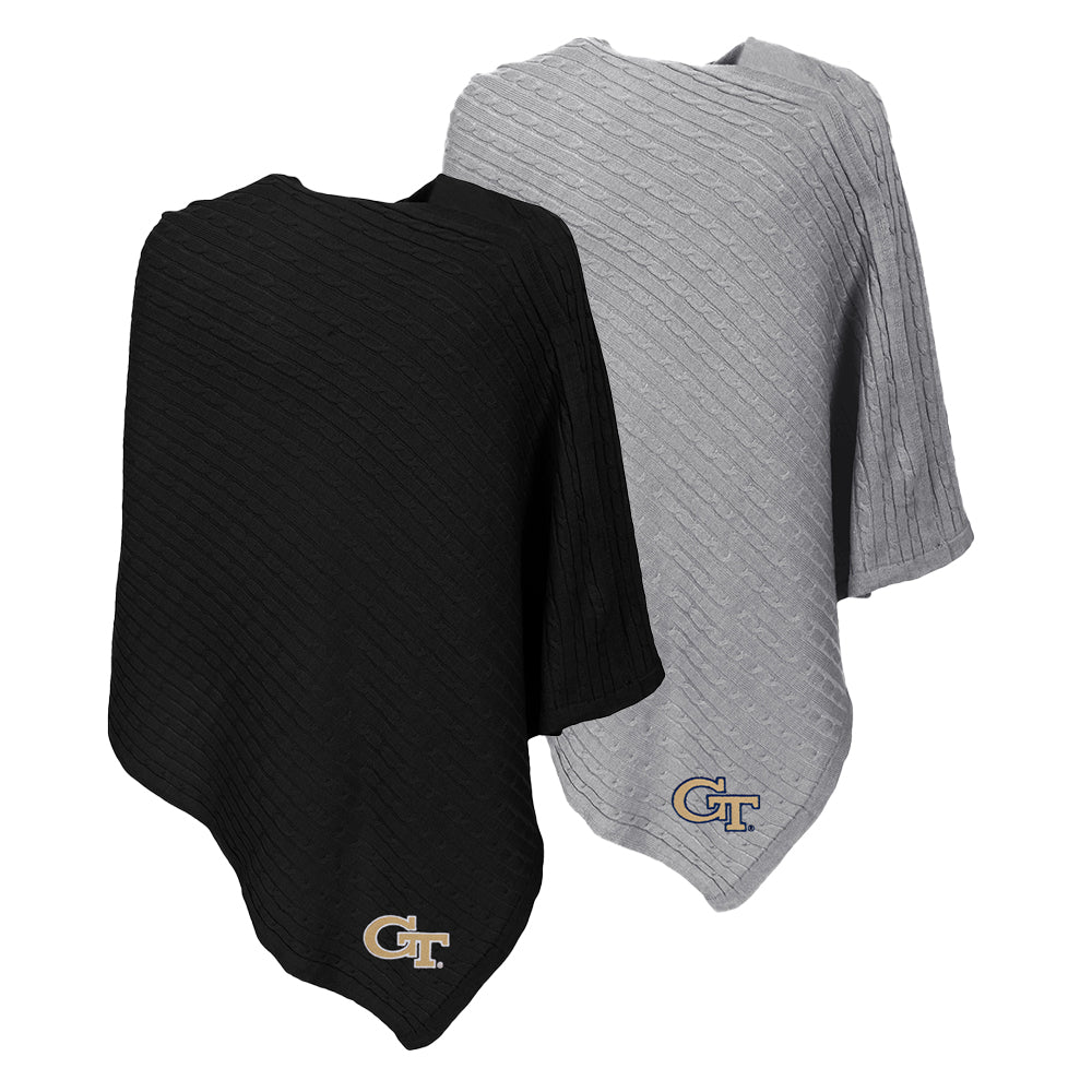 georgia tech ponchos in black and gray