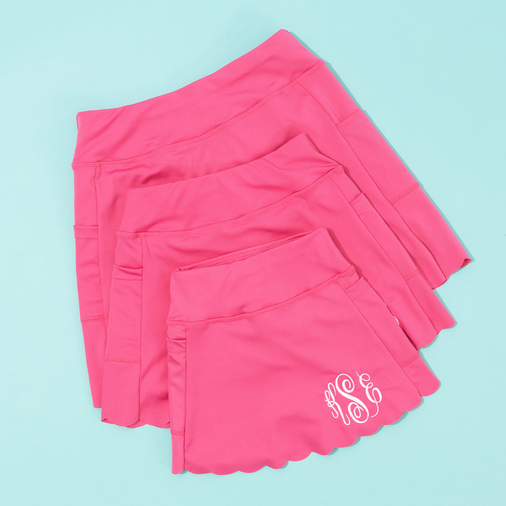 mom mini hot pink monogrammed skort sizing