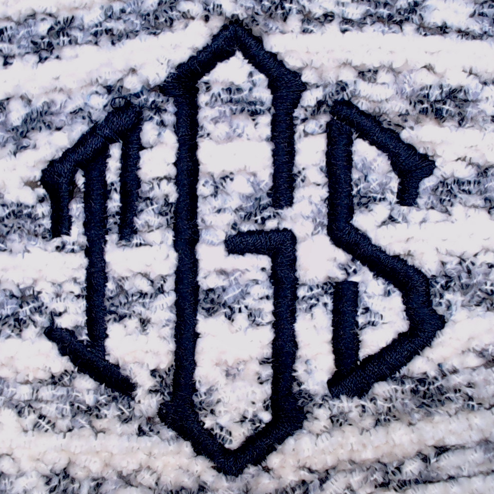 BLOOPER CLOTHING: Monogrammed Striped Chenille Poncho