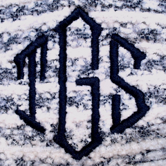 BLOOPER CLOTHING: Monogrammed Striped Chenille Poncho