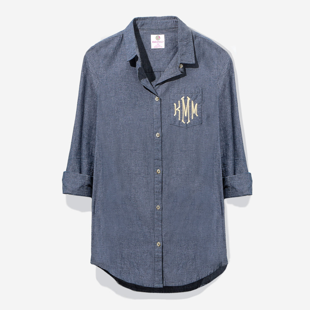 Monogrammed Button Down Tunic