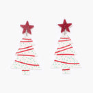 Resin Christmas Tree Earrings | White