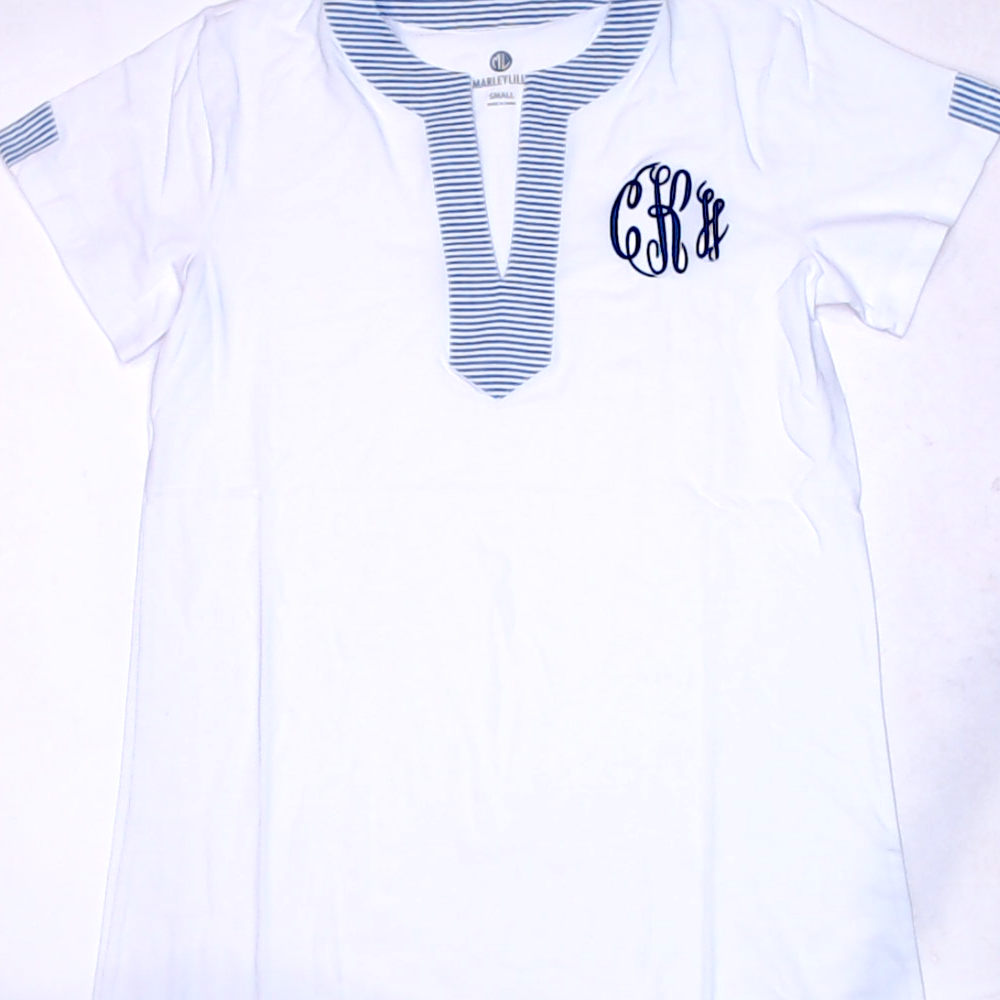BLOOPER SWIM: Monogrammed Seersucker Cover Up