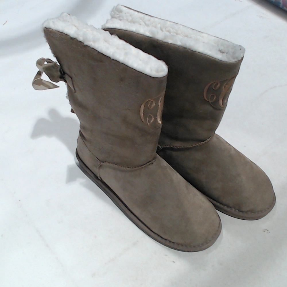 BLOOPER SHOES: Monogrammed Sherpa Tie Booties