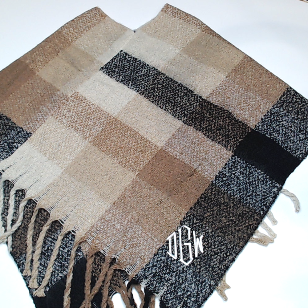 BLOOPER CLOTHING: Monogrammed Plaid Poncho