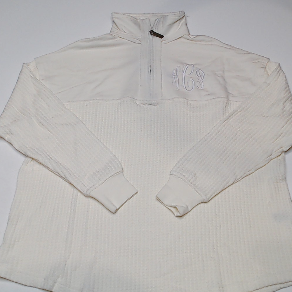 BLOOPER CLOTHING: Monogrammed Waffle Knit Pullover