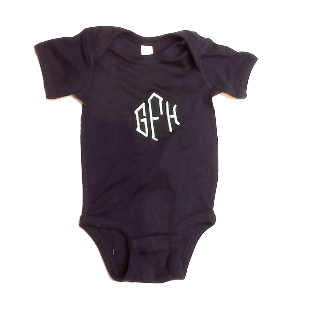 BLOOPER KIDS: Monogrammed Baby Short Sleeve Bodysuit
