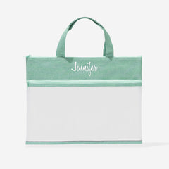 personalized reusable storage bag in mint
