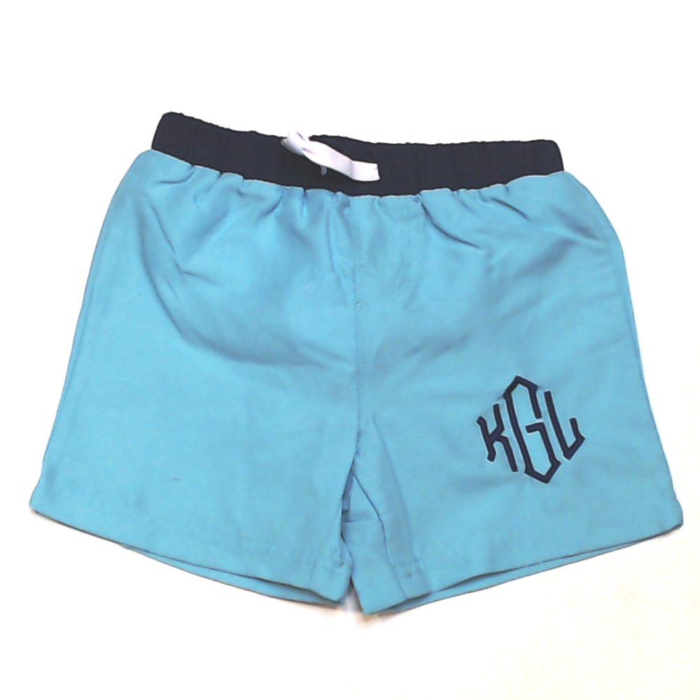 BLOOPER KIDS: Monogrammed Boys Swim Trunks