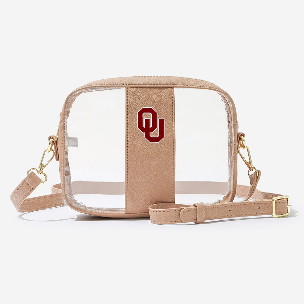 Oklahoma Sooners Clear Stadium Crossbody Bag in Tan