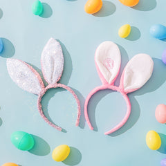 pink kids and glitter bunny ears