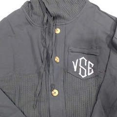 BLOOPER CLOTHING: Monogrammed Waffle Knit Shacket