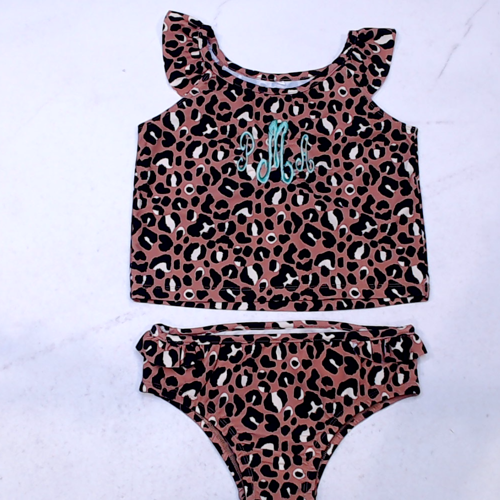 BLOOPER KIDS: Monogrammed Kids Ruffle Tankini
