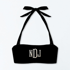 BLOOPER SWIM: Monogrammed Bandeau Top