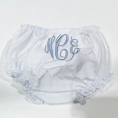 BLOOPER KIDS: Monogrammed White Eyelet Baby Bloomers
