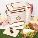 Monogrammed Dual Compartment Cooler | Khaki Stripes
