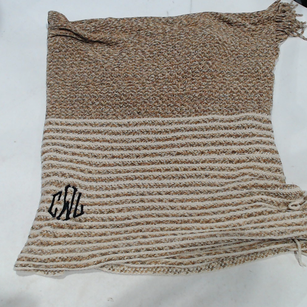 BLOOPER CLOTHING: Monogrammed Striped Chenille Poncho
