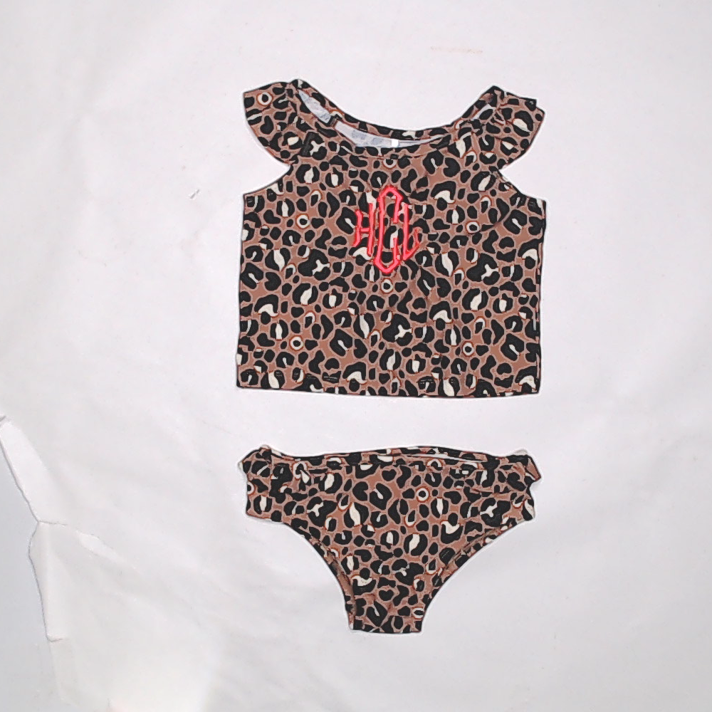BLOOPER KIDS: Monogrammed Kids Ruffle Tankini