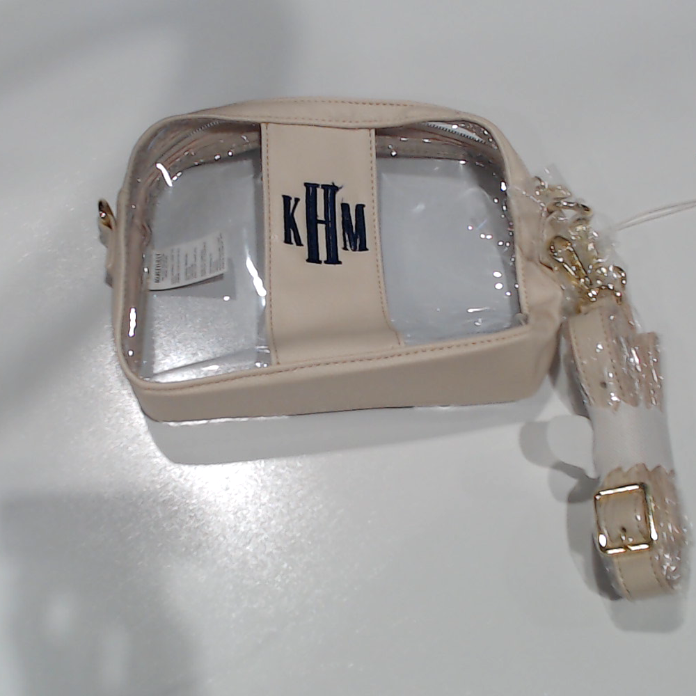 BLOOPER BAG: Monogrammed Clear Stadium Crossbody Bag