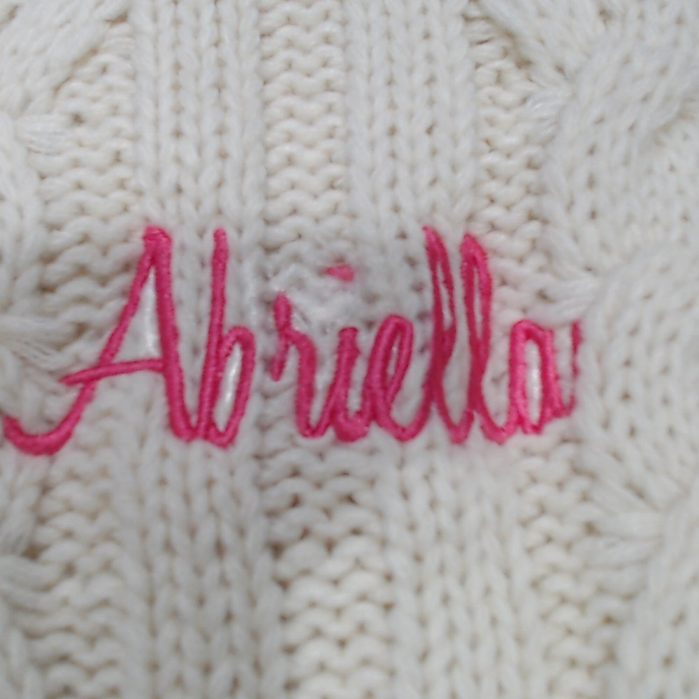 BLOOPER ACCESSORY: Monogrammed Cable Knit Pillow Sham