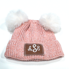 BLOOPER KIDS: Monogrammed Kids Pom Pom Beanie