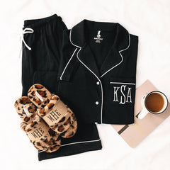 black classic sleep set flatlay
