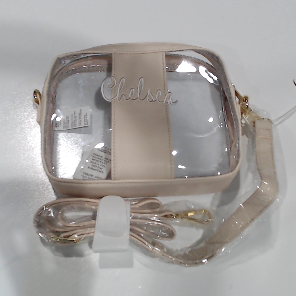 BLOOPER BAG: Monogrammed Clear Stadium Crossbody Bag