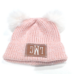 BLOOPER KIDS: Monogrammed Kids Pom Pom Beanie